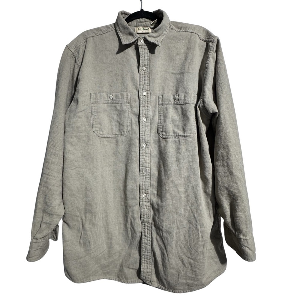 L.L. Bean Cool Weave Button Up Shirt Large Tall Classic Outdoor Breathable